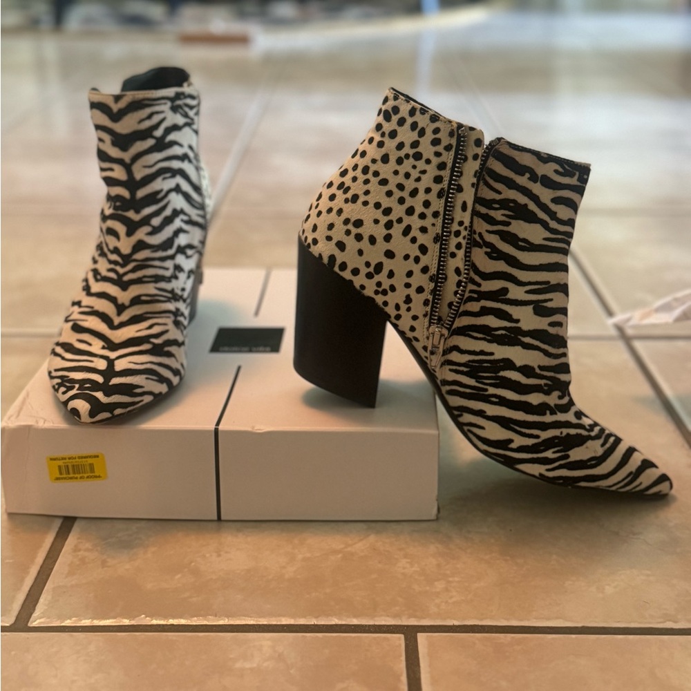 Dolce Vita Aden Zebra calf hair bootie